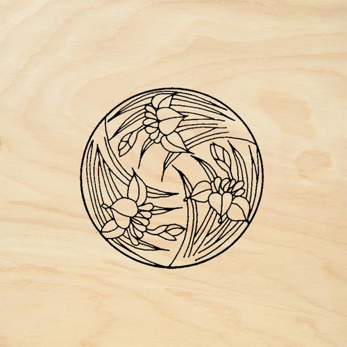 Stampafe iris crest rubber art - crest,